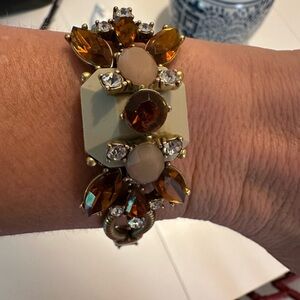 Elegant Gold and Brown Gemstone Bracelet